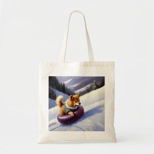 Bolso De Tela Tubo de nieve de perro (Frente)