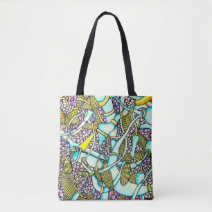 Bolso De Tela Tubos Curvos Abstractos Dibujo de Alambres