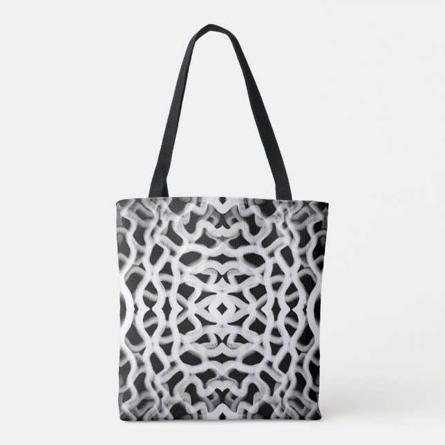 Bolso De Tela Tubular blanco en negro (Reverso)