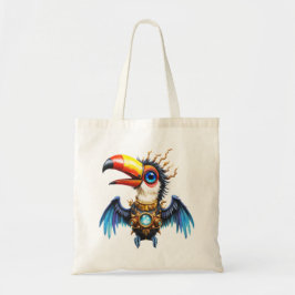 Bolso De Tela Tucán steampunk iluminado por la luna.