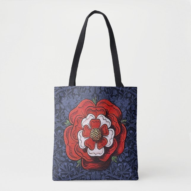 Bolso De Tela Tudor Rosa rojo y blanco (Anverso)