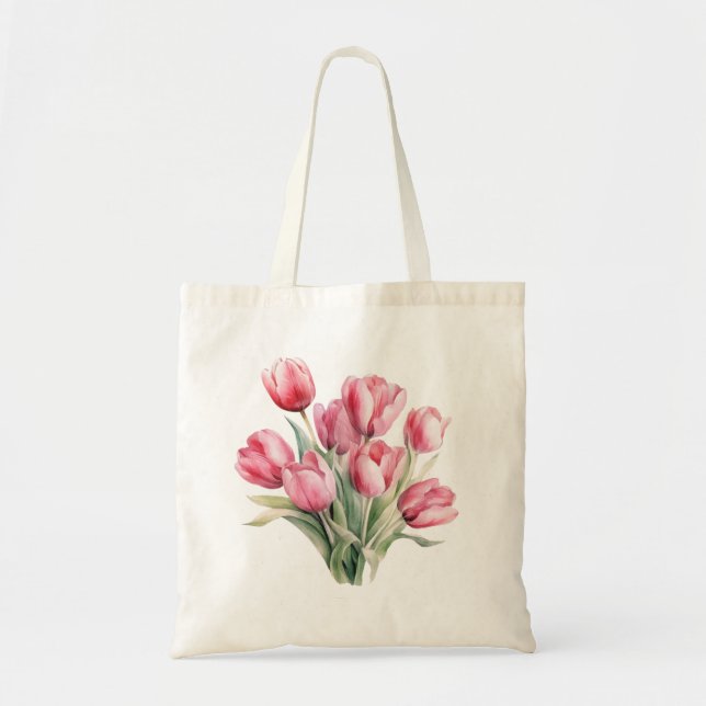 Bolso De Tela Tulip de primavera (Frente)