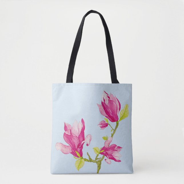 Bolso De Tela Tulip Magnolias en un Tote (Anverso)