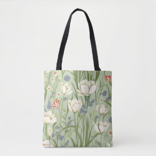 Bolso De Tela Tulip Meadow en el verde sabio