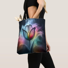 Bolso De Tela Tulipán arcoiris con gotas de lluvia