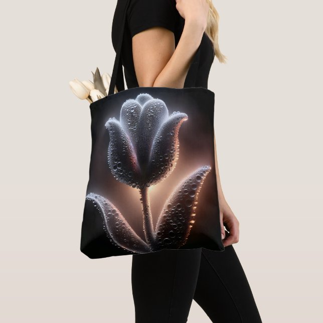 Bolso De Tela Tulipán Iluminado Con Lluvias (Detalle)