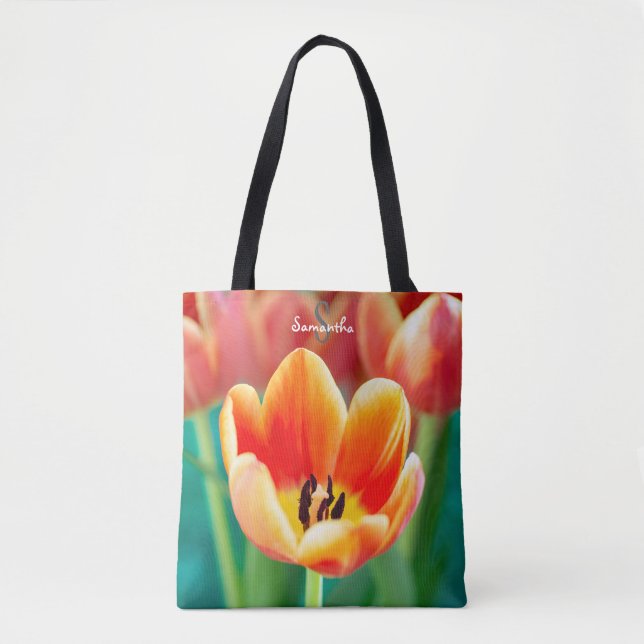 Bolso De Tela Tulipán Naranja (Anverso)