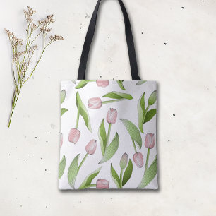 Bolso De Tela Tulipán Rosa Moderno