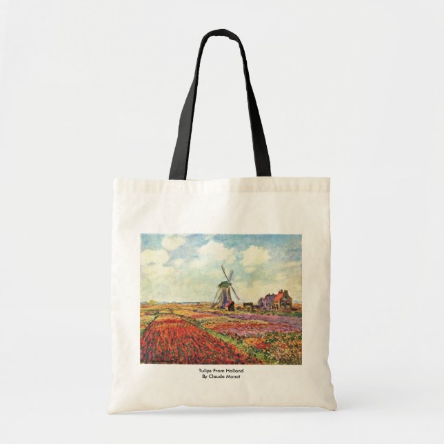 Bolso De Tela Tulipanes de Holanda de Claude Monet (Frente)