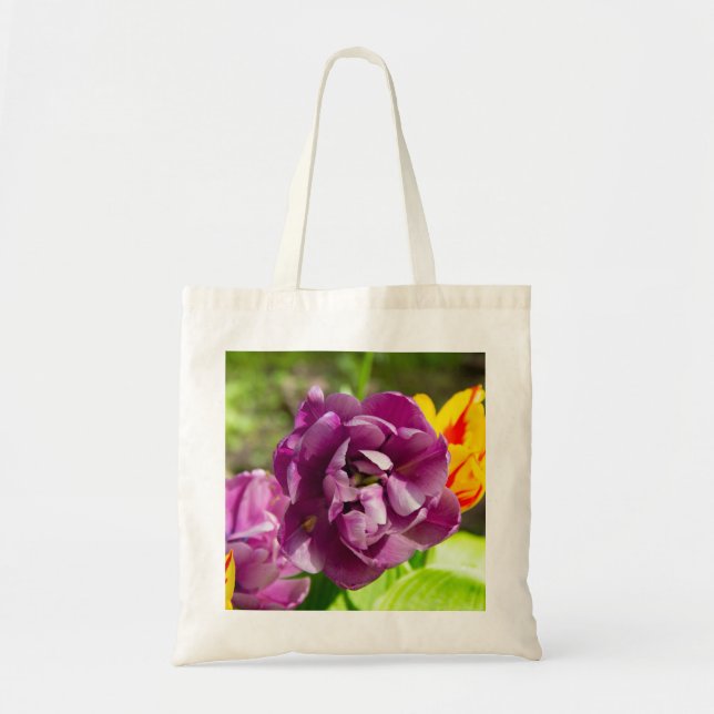 Bolso De Tela Tulipanes de Lilac en un día soleado (Frente)