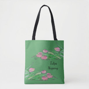 Bolso De Tela Tulipanes durmiendo 