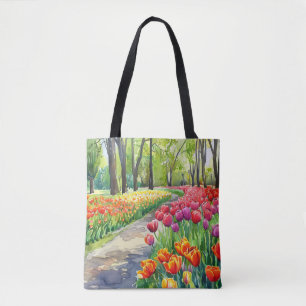 Bolso De Tela Tulipanes en el parque