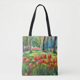 Bolso De Tela Tulipanes en el parque