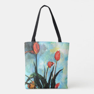 Bolso De Tela Tulipanes en un jarrón de Paul Cezanne, Arte Vinta