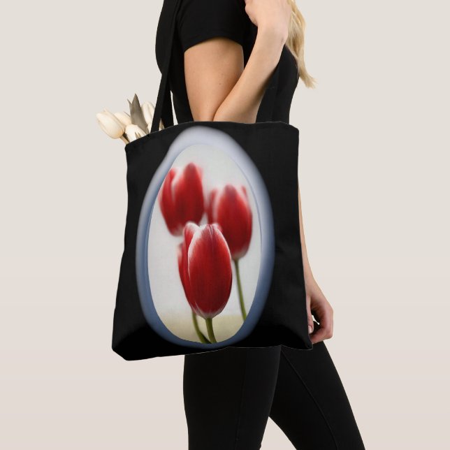Bolso De Tela Tulipanes rojos (Detalle)