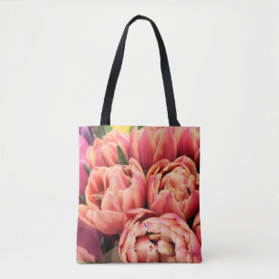 Bolso De Tela Tulipanes rosados - tote
