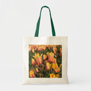 Bolso De Tela Tulipanes rosados y amarillos