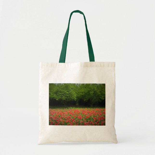 Bolso De Tela Tulipanes y árboles (Frente)