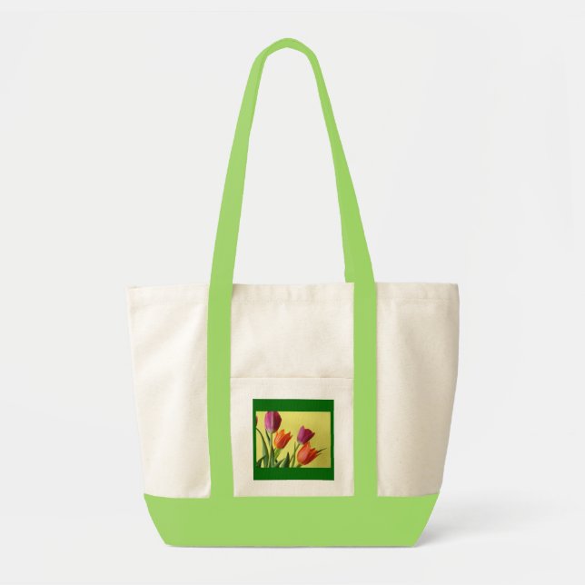 Bolso De Tela Tulipanos (Frente)