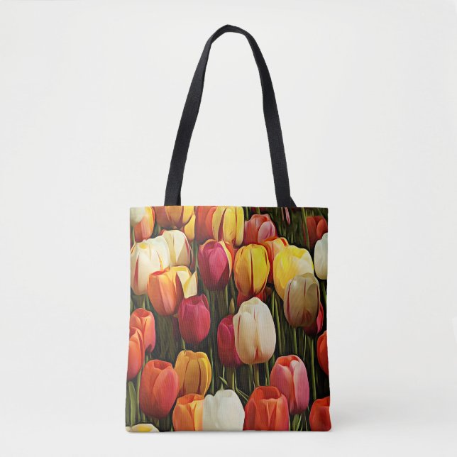 Bolso De Tela Tulipanos (Anverso)