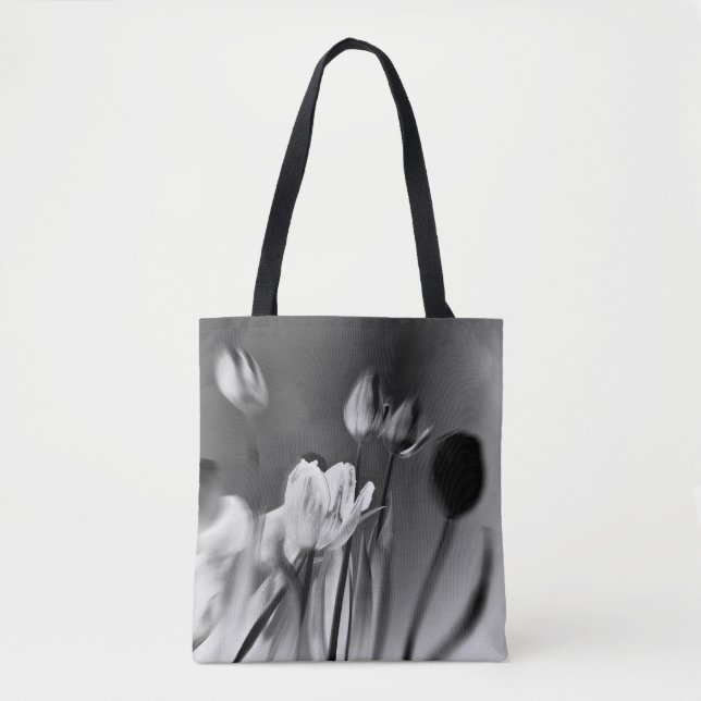 Bolso De Tela Tulips Black and White Tote Bag (Anverso)