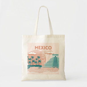 Bolso De Tela Tulum, México, arte de viajes, retro