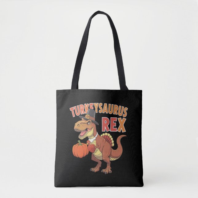 Bolso De Tela Turkeysaurus Rex Dab Turkey Dino Toddler Boys (Anverso)