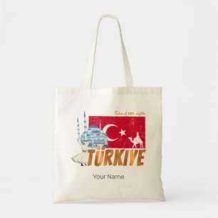 Bolso De Tela Türkiye Istanbul Vintage Flag Turkey Souvenir