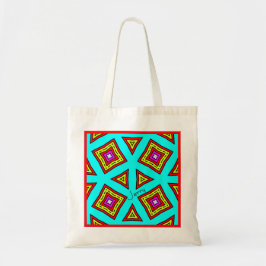 Bolso De Tela Turquesa Amarillo Rojo Rosa Geométrico