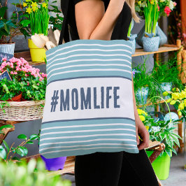 Bolso De Tela Turquesa de Momlife y blanco