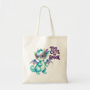 Bolso De Tela Turquesa Dragón Demasiado Lindo para Asustar Hallo