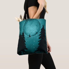 BOLSO DE TELA TURQUÍA Y HALLOWEEN NEGRO TESTIGOS Y LUNA