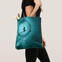 BOLSO DE TELA TURQUÍA Y HALLOWEEN NEGRO TESTIGOS Y LUNA