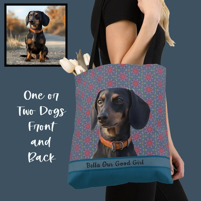 Bolso De Tela Turquoise Cute Photo Gift Dog Lover Mom Grandma  (Subido por el creador)