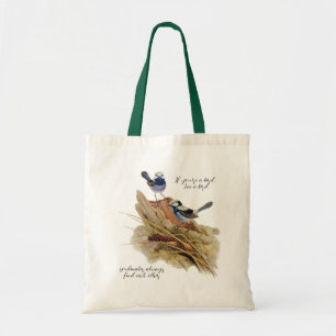 Bolso De Tela Turquoisine Superb Warbler, Soulmates