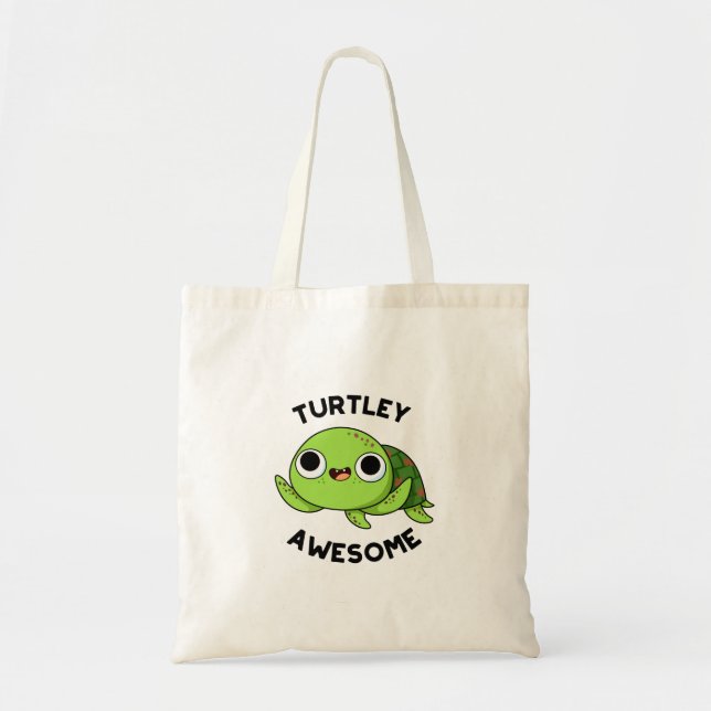 Bolso De Tela Turtley Awesome Funny Turno Pun (Frente)