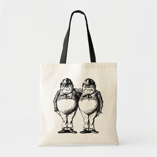 Bolso De Tela Tweedle Dee y Tweedle Dum (Frente)