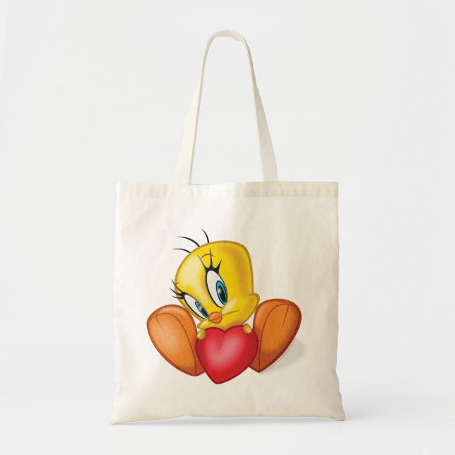 Bolso De Tela TWEETY™ sosteniendo un corazón (Frente)