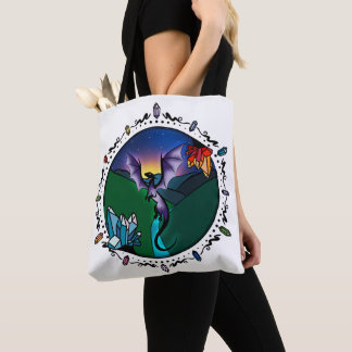 Bolso De Tela Twilight Magical Crystal Elegant Amethyst Dragon