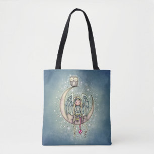 Bolso De Tela Twinkle Little Angel y Arte Ilustrado de Búho