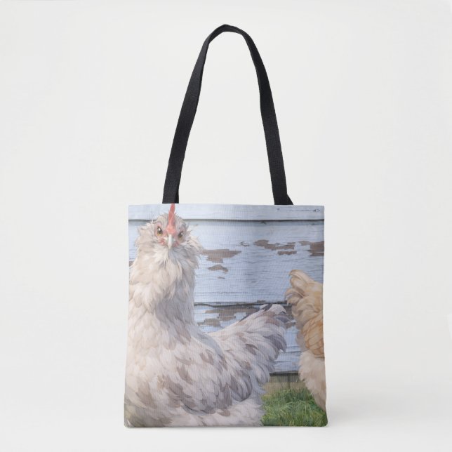 Bolso De Tela Two Chickens Cute Farm Tote Bag (Anverso)