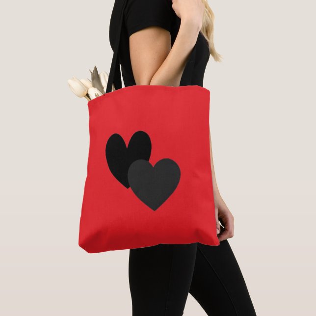 Bolso De Tela Two Hearts Tote (Detalle)