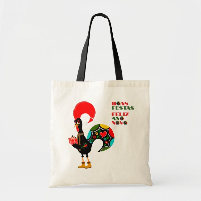 Bolso De Tela Typografía mínima Saludos de Navidad portugueses (Frente)