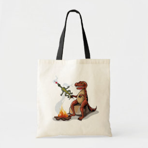 Bolso De Tela Tyrannosaurus Rex Cocina Sobre Una Fogata.