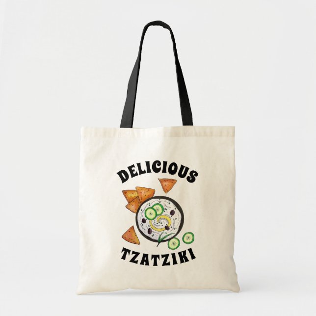 Bolso De Tela Tzatziki Grasa de Meze Griega Alimentos Mediterrán (Frente)
