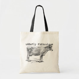 Bolso De Tela Udderly Ridiculous Punny Cow