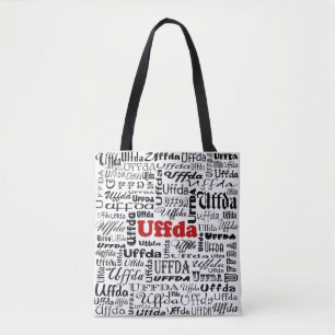 Bolso De Tela Uffda Divertida Expresión Noruega Expresión Rojo y