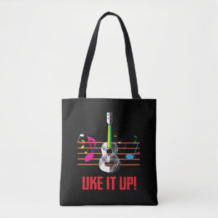 Bolso De Tela ¡Uke él PARA ARRIBA con las notas musicales!