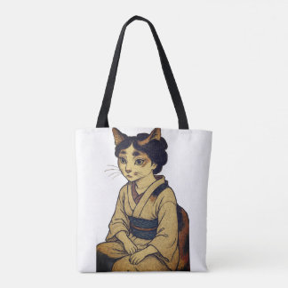 Bolso De Tela Ukiyo-e style calico cat tote bag