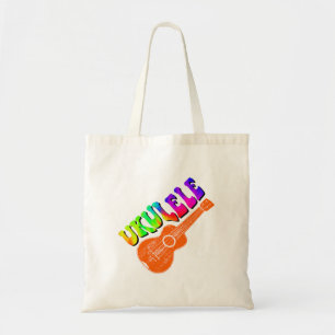 Bolso De Tela Ukulele Tie Dye Groovy Arte de texto